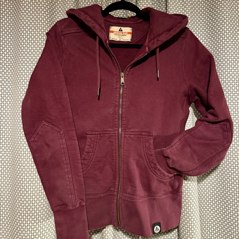 American Giant Classic Full Zip Hoodie - Women’s Size M, Maroon